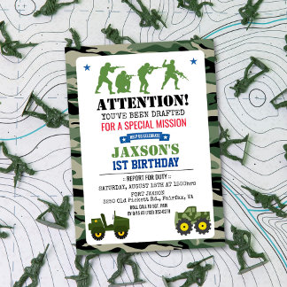 Invitation d'anniversaire militaire - TOUS ÂGES