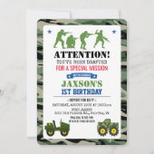 Invitation d'anniversaire militaire - TOUS ÂGES (Devant)