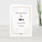Invitation d'anniversaire minimale avec bougies | (Dos)