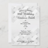 Invitation d'anniversaire minimale en noir et blan (Devant)