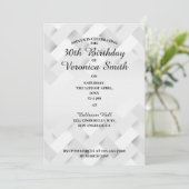 Invitation d'anniversaire minimale en noir et blan (Debout devant)