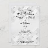 Invitation d'anniversaire minimale en noir et blan (Devant / Derrière)