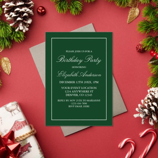 Invitation d'anniversaire minimaliste classique (Insitu (vacances))