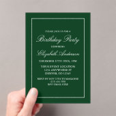 Invitation d'anniversaire minimaliste classique (In situ (ordinateur de poche))