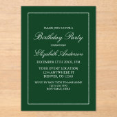Invitation d'anniversaire minimaliste classique (Recto)