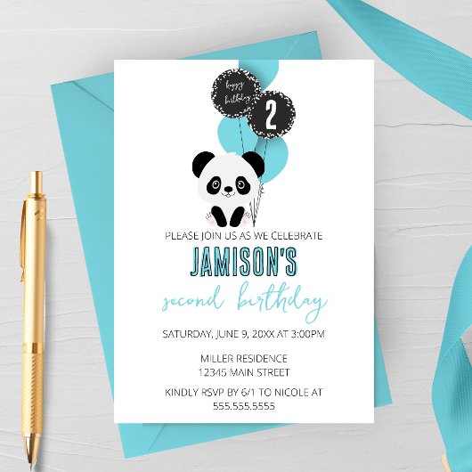 Invitation d'anniversaire minimaliste de l'ours de