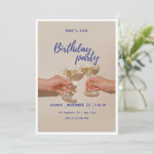 Invitation d'anniversaire minimaliste moderne (Debout devant)