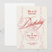 Invitation d'anniversaire minimaliste moderne | An (Devant / Derrière)