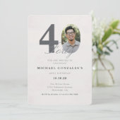 Invitation d'anniversaire minimaliste pour 40 ans (Debout devant)