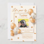 Invitation d'anniversaire minimaliste pour chien (Devant)