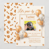 Invitation d'anniversaire minimaliste pour chien (Devant / Derrière)