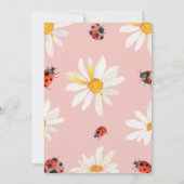 Invitation d'anniversaire minimaliste rose Lovebug (Dos)