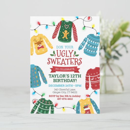 Invitation d'Anniversaire moche (Debout devant)