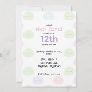 Invitation d'anniversaire Mochi excitée
