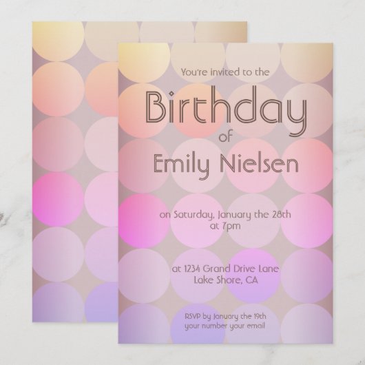 Invitation d'anniversaire moderne (Devant / Derrière)