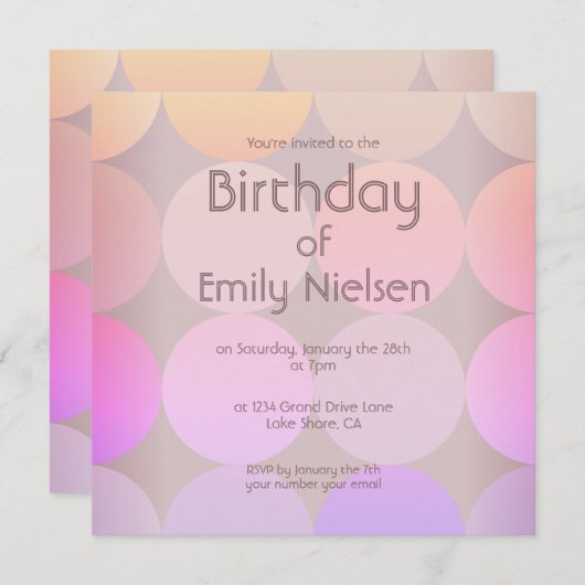 Invitation d'anniversaire moderne (Devant / Derrière)