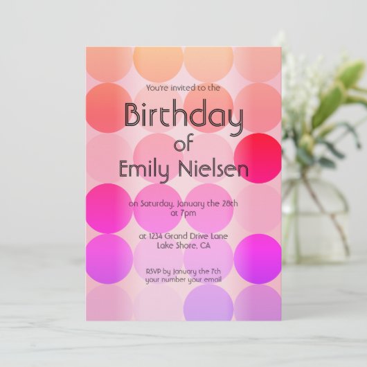 Invitation d'anniversaire moderne (Debout devant)