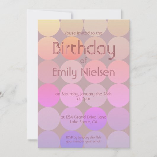 Invitation d'anniversaire moderne (Devant)