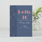Invitation d'anniversaire moderne bleu et rose (Debout devant)