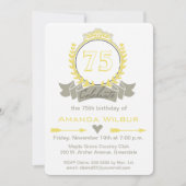 Invitation d'anniversaire moderne Chevron Yellow G (Devant)