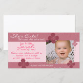 Invitation d'anniversaire moderne Cutie avec fleur (Devant / Derrière)