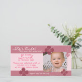 Invitation d'anniversaire moderne Cutie avec fleur (Debout devant)