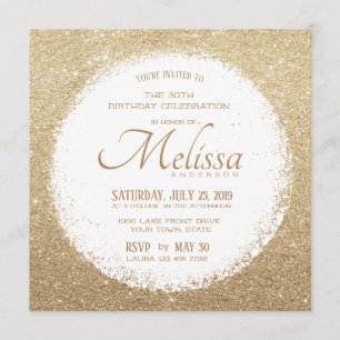 Invitation d'anniversaire moderne de Faux Parties 