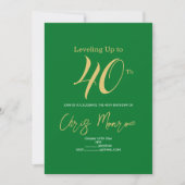 Invitation d'anniversaire moderne Faux Gold & Gree (Devant)