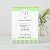 Invitation d'anniversaire moderne Green & Silver 5 (Debout devant)