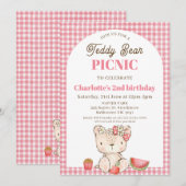 Invitation d'anniversaire Moderne Ours en Peluche (Devant / Derrière)