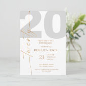 Invitation d'anniversaire moderne pour les 20 ans (Debout devant)