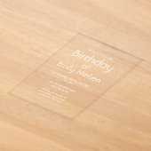 Invitation d'anniversaire moderne simple transpare (Poser)