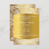 Invitation d'anniversaire moderne Vip dentelle dor (Devant / Derrière)
