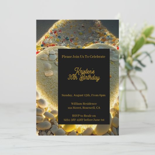 Invitation d'anniversaire modifiable (Debout devant)