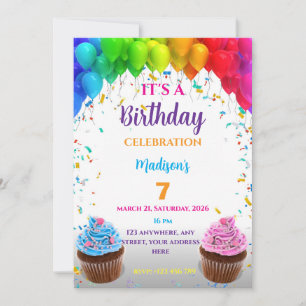 Invitation d'anniversaire modifiable
