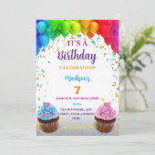 Invitation d'anniversaire modifiable (Debout devant)