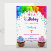 Invitation d'anniversaire modifiable (Devant / Derrière)