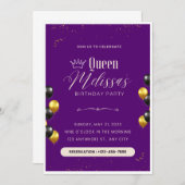 Invitation d'anniversaire modifiable avec ballons (Devant / Derrière)