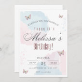 Invitation d'anniversaire modifiable, carte d'anni (Devant / Derrière)