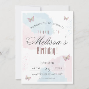 Invitation d'anniversaire modifiable, carte d'anni