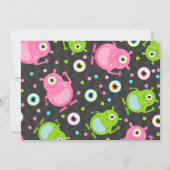 Invitation d'anniversaire Monster Pink Monster Par (Dos)