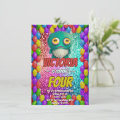 Invitation d'anniversaire Monster pour enfants (Debout devant)