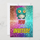Invitation d'anniversaire Monster pour enfants (Dos)
