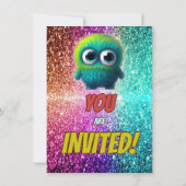 Invitation d'anniversaire Monster pour enfants (Dos)