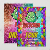 Invitation d'anniversaire Monster pour enfants (Devant / Derrière)