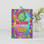 Invitation d'anniversaire Monster pour enfants (Debout devant)