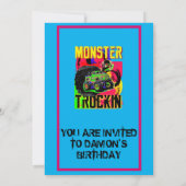 Invitation d'anniversaire MONSTER TRUCK (Dos)