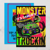 Invitation d'anniversaire MONSTER TRUCK (Devant / Derrière)