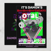 Invitation d'anniversaire MONSTER TRUCK (Devant / Derrière)