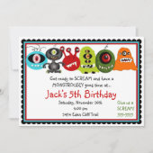 Invitation d'anniversaire Monsters (Devant)